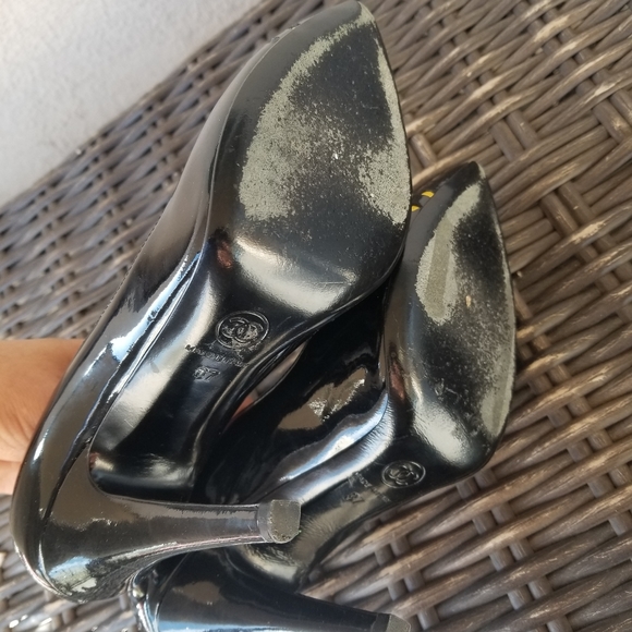 Vintage  Chanel patent weaved heels sz 7 - Picture 9 of 11